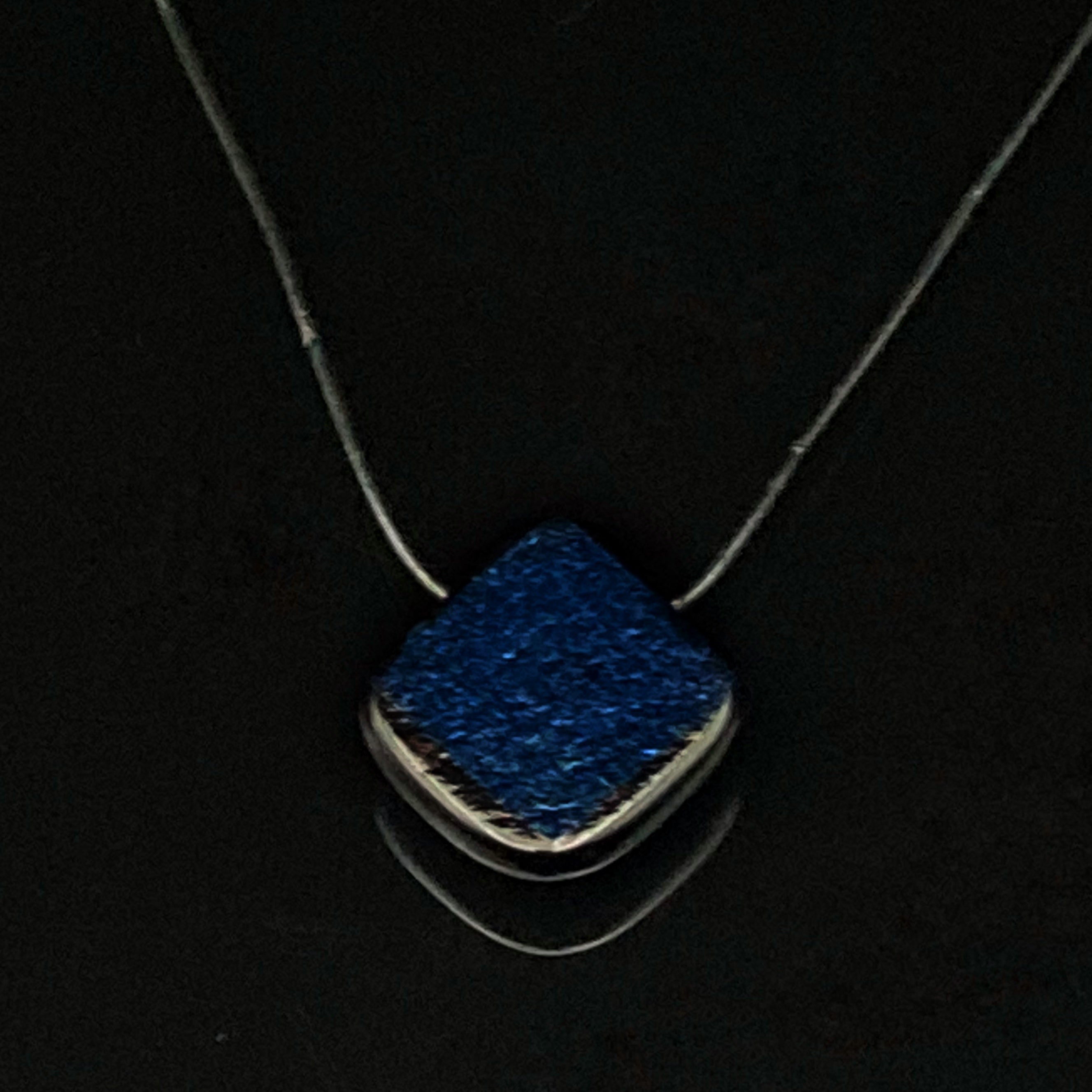 Small Blue-Gold Dichroic Glass Pendant
