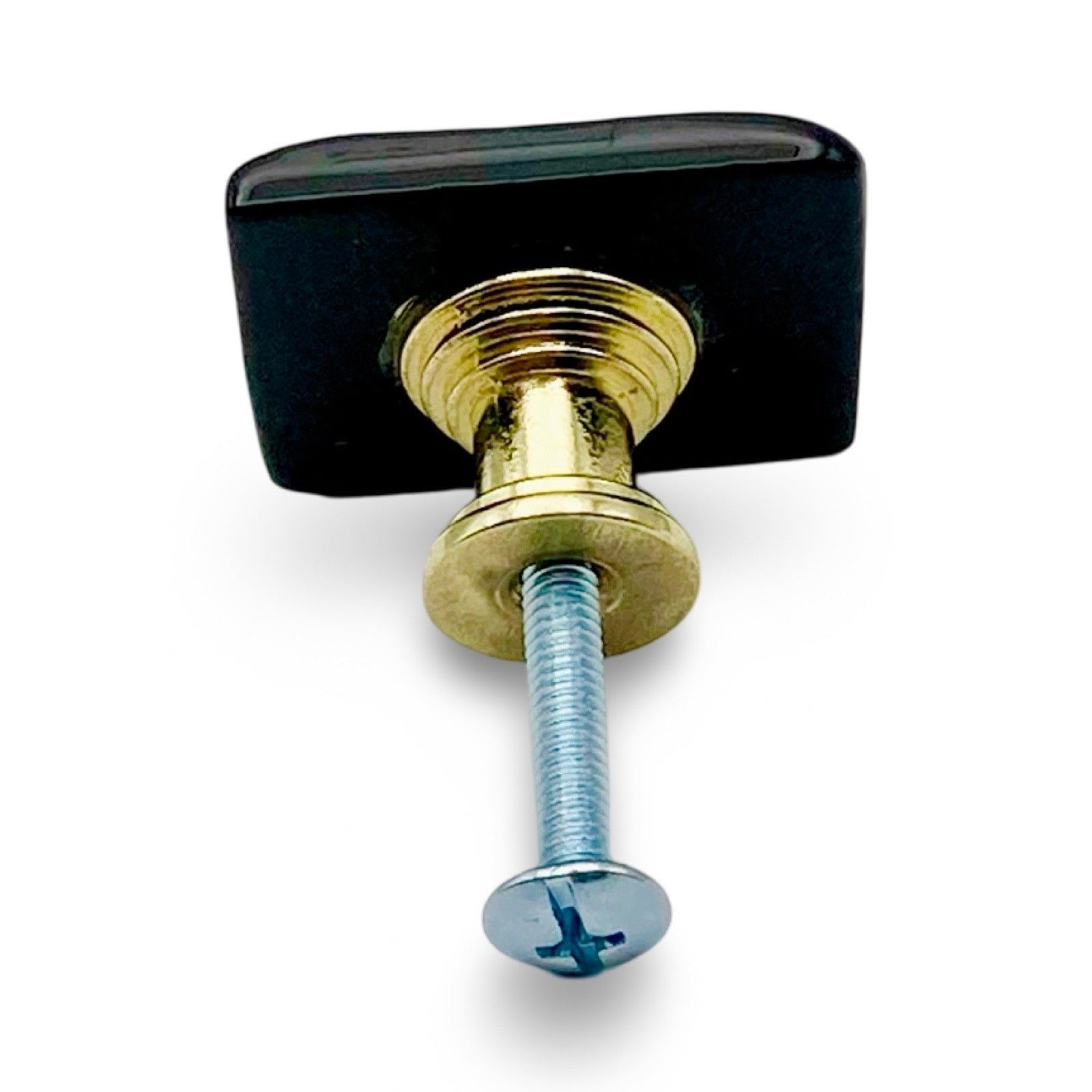 Handcrafted Dichroic Glass Cabinet knob with Bright Gold Hardware