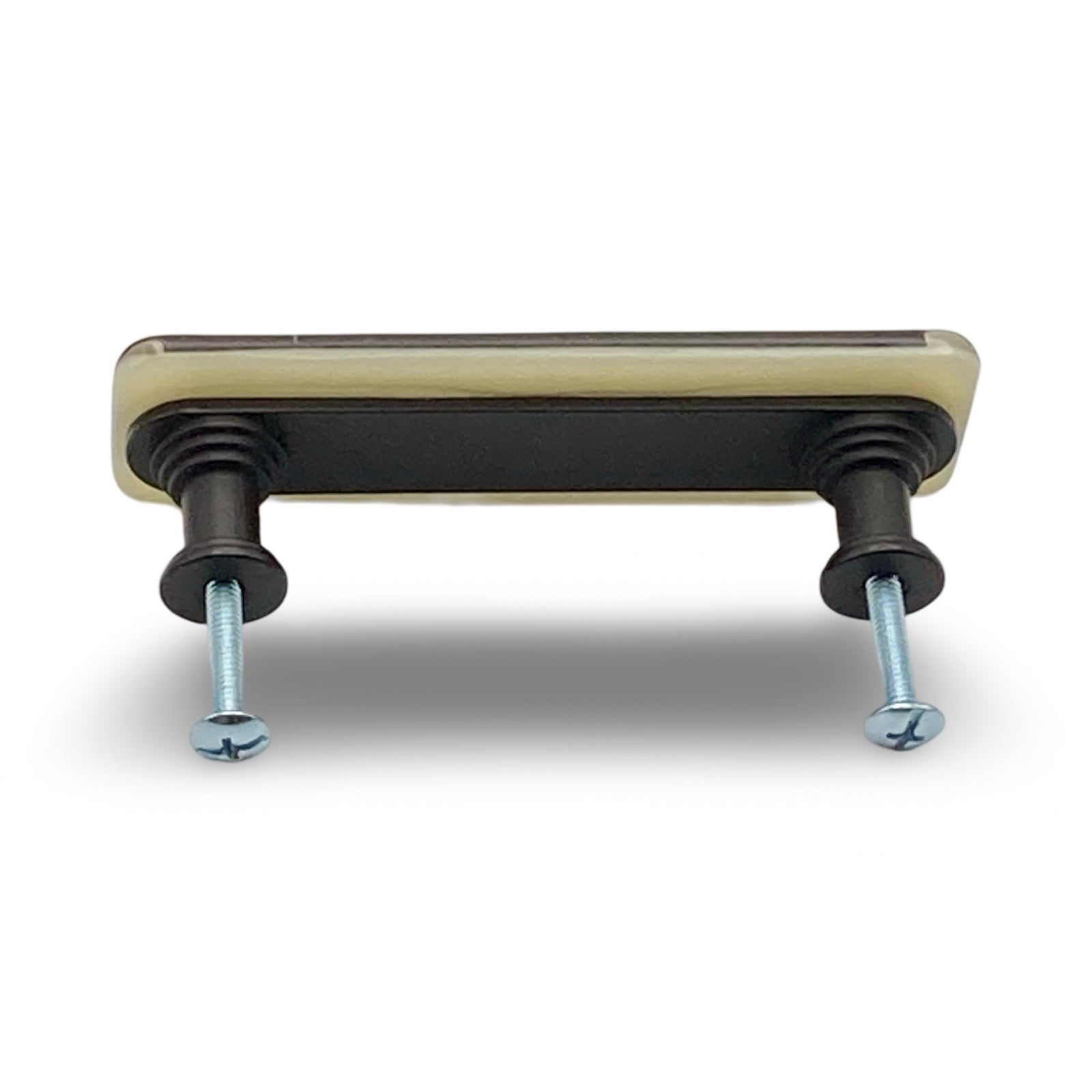 Fused Dichroic Glass Cabinet Door Pull in Red and Cream - Glass Drawer Handles Designer Hardware