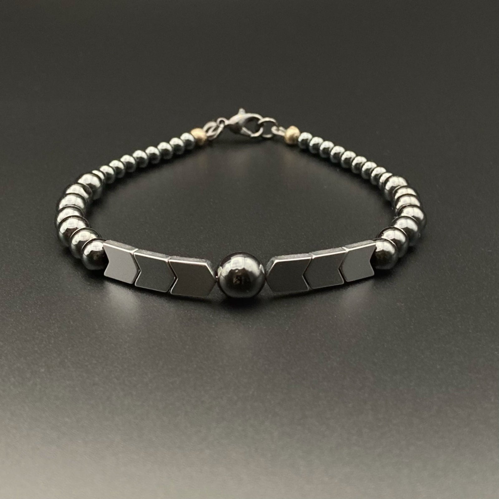 Grey and silver men's bracelet, by 3D Glass designs.